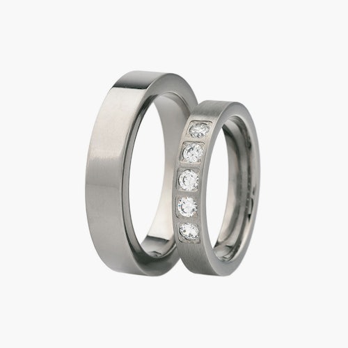 Obrączki ślubne: tytan, płaskie, 6 mm